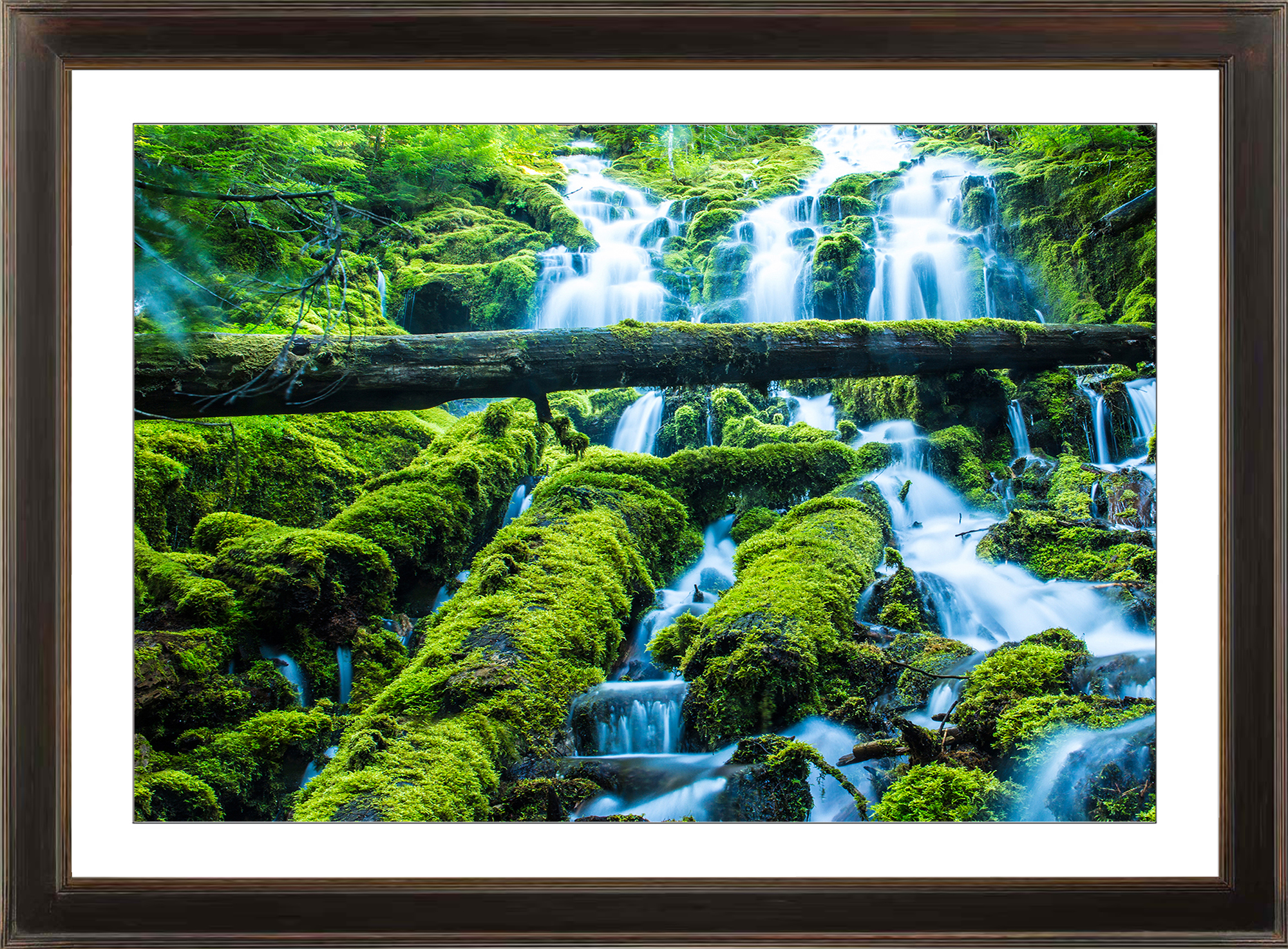 Framed Print of a Waterfall in Oregon