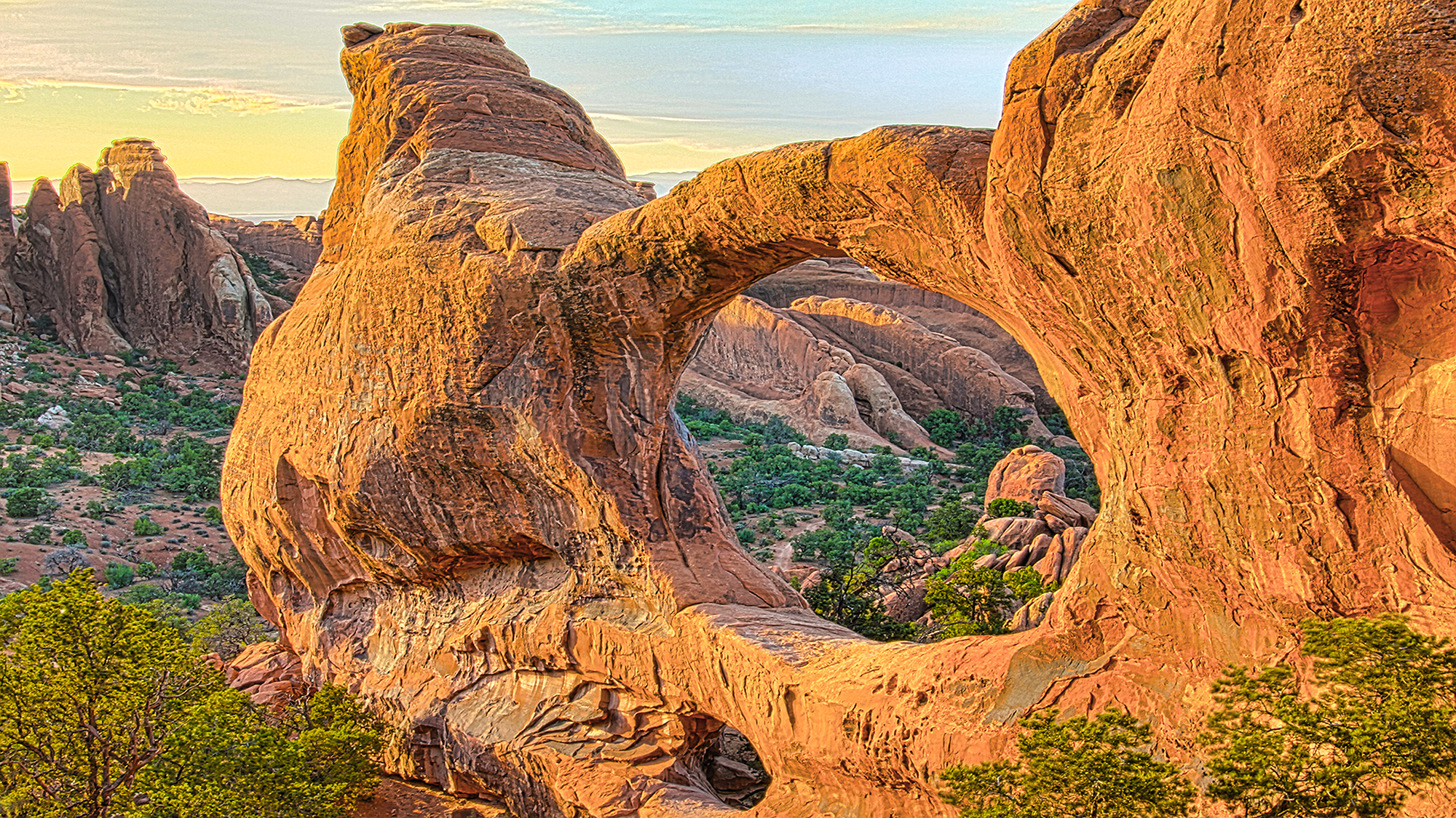 Double O Arch at Sunset