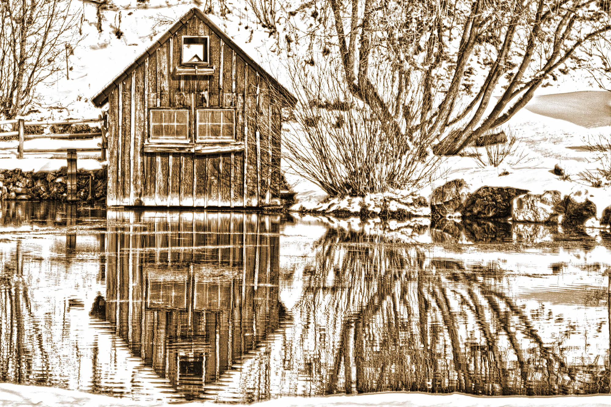 South Fork Pond House by Skip Weeks