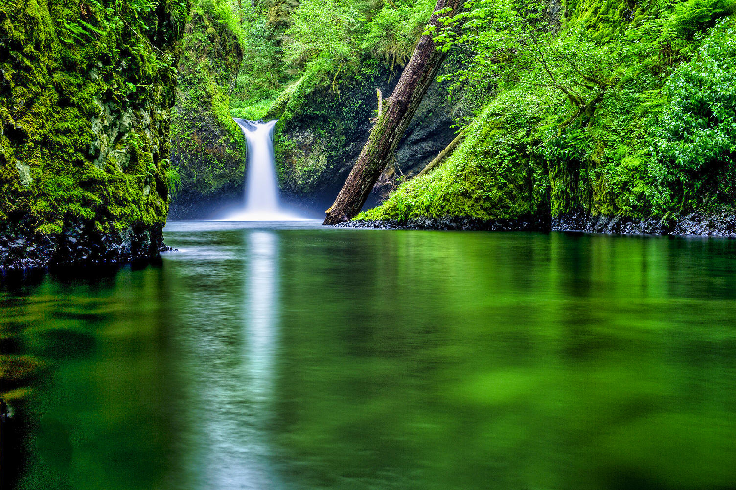 Punchbowl Falls in the Columbia River Gorge in Oregon