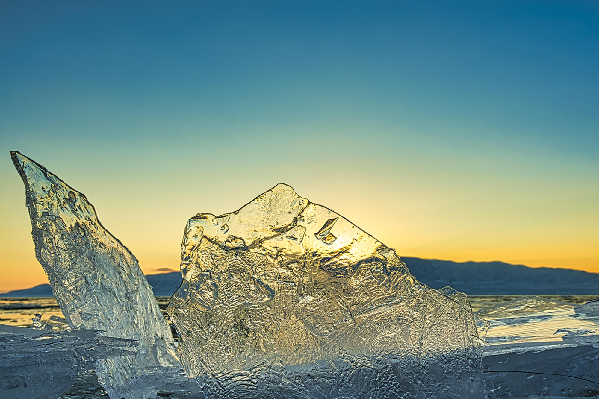 Ice Sheets on Utah Lake by Skip Weeks